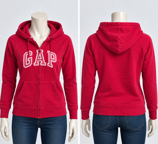 GAP Lipstick Red Full Zip Hoodie Sweatshirt Large