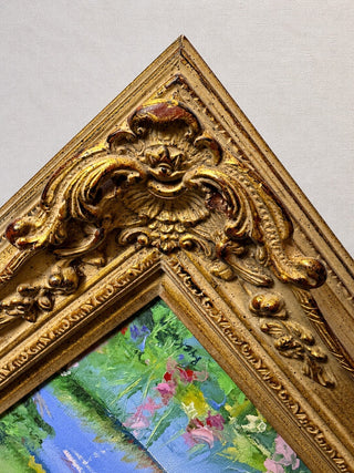 Signed Original Mexican Painting Landscape Ornate Gold Frame