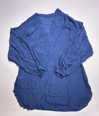 SHEIN Women's M Navy Blue Button Front Blouse