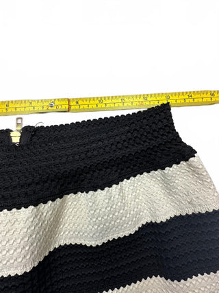 DownEast Black and White Striped Textured Skirt Women’s S