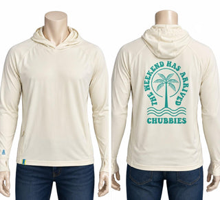 Chubbies Men's XXL White Hooded Sun Shirt Palm Graphic