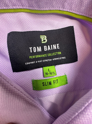 Tom Baine Men's L Purple Slim Fit Stretch Dress Shirt 16