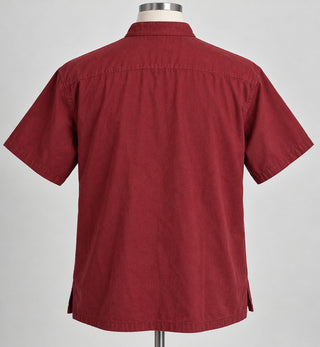 Men's Mexican Guayabera Burgundy Embroidered Shirt XL Birds