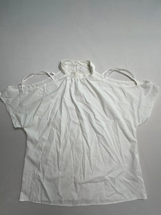 SHEIN White Cold Shoulder Halter Blouse Women's L