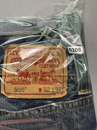 Levi's 505 Regular Fit Men's Jeans 32x32 Distressed Blue