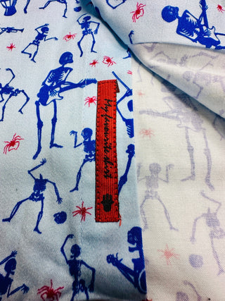 Misura Men's XL Skeleton Musician Button-Up Shirt Blue Red