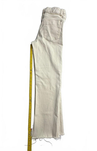 Zara Cream Raw Hem Straight Leg Jeans Women US 2 EUR 34