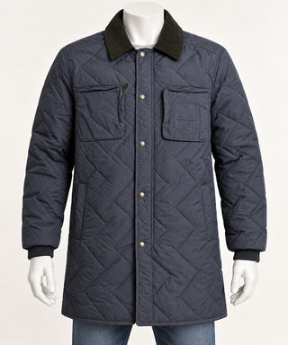 Banana Republic Long Quilted Herringbone Navy Jacket Large