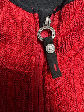 Killtec Red Cable Knit Full Zip Fleece Jacket Women’s 14