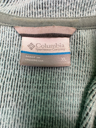 Columbia Green Heather Full Zip Hooded Fleece Jacket XL