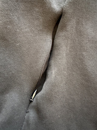 Adidas Black Full Zip Hoodie with White Stripes on Sleeves