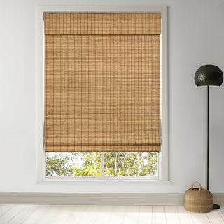 LazBlinds 20x64 Cordless Bamboo Roman Shade Room Darkening Highfield Teak