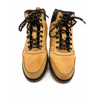 Denver Broncos NFL Men's Work Hiking Boots Tan Brown Leather Nubuck Size 10
