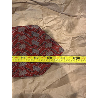 Robert Talbott Studio Silk Tie Red Abstract Geometric Pattern USA Made