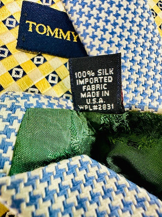 Silk Yellow and Blue Patterned Men's Tie