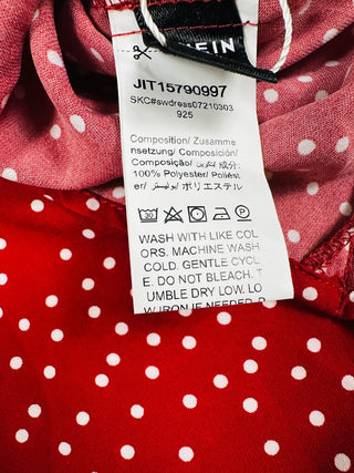 ZARA Red Polka Dot Puff Sleeve Mini Dress Size L