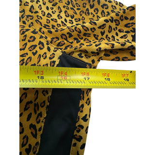 Greg Norman Play Dry Women's S Leopard Print 1/4 Zip Golf Polo Animal Print