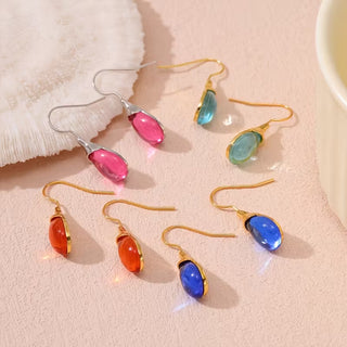 8pcs Water Drop Resin Earrings in 4 Vibrant Colors