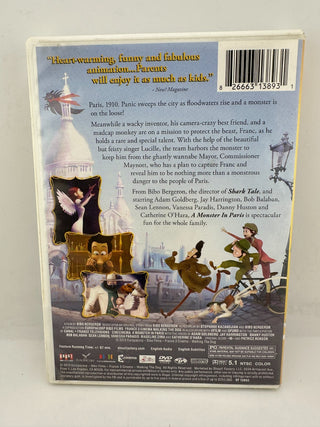 A Monster in Paris DVD 2013 Animated Family Movie Europacorp