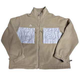 Nike ACG Fleece Jacket Mens L Tan Beige Full Zip Y2K Outdoor Gorpcore