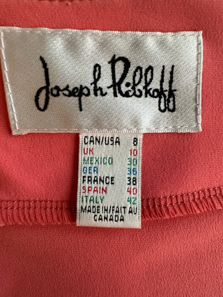 Joseph Ribkoff Coral Pink 3/4 Sleeve Top with Silver Eyelet