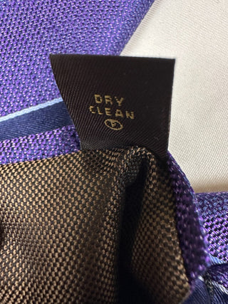 Tasso Elba Purple and Navy Striped Silk Tie - Formal Men's
