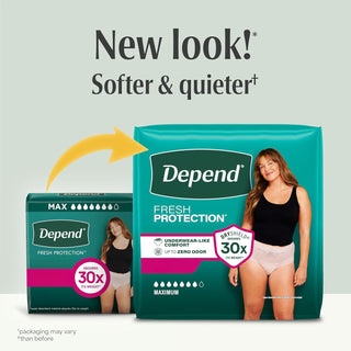 Depend Fresh Protection Women’s Incontinence Underwear Large 72 Ct Maximum Absorbency