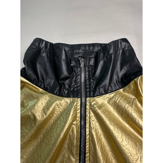 GGblue Luxe Sport Jacket Womens S Metallic Gold Black Full Zip Lightweight