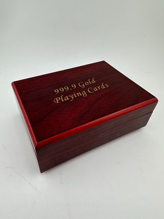 999.9 Gold Playing Cards Set w/ Wooden Display Box Luxury Poker Cards Gift