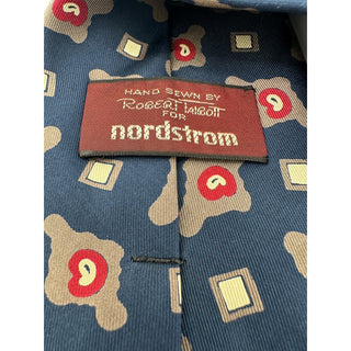 Nordstrom Robert Talbott Silk Tie Blue Geometric USA Made Classic Necktie