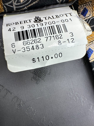 Robert Talbott Men's Geometric Pattern Silk Tie in Black and Gold