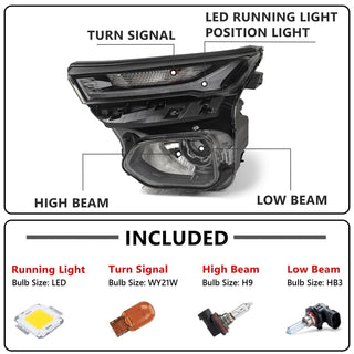 Left Halogen Headlight Assembly For 2021-2023 Chevy Trailblazer Driver Side