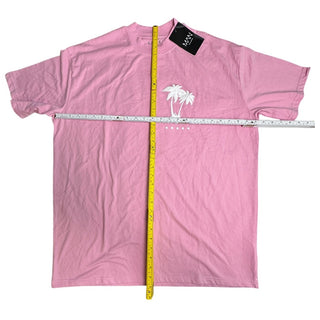 BoohooMAN Hotels & Resorts Palm Tree Oversized T-Shirt Pink Men’s M NWT