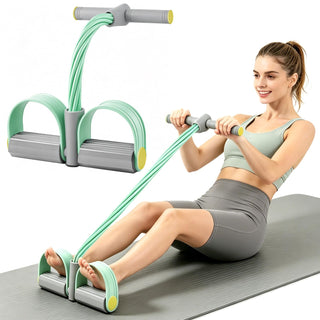 FateFan 6-Tube Pedal Resistance Band Full Body Exercise Workout Puller