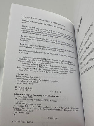 My Incredible Journey With Roger Hilda Morneau PB Christian Biography 2011