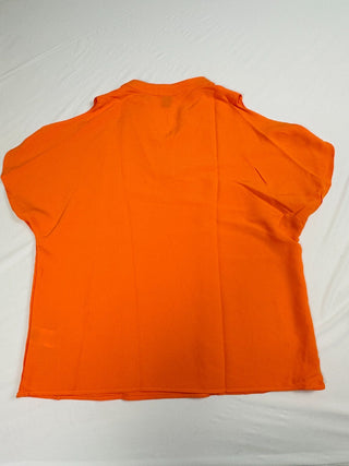 SHEIN Soft & Flowy Orange V-Neck Short Sleeve Top Size Large