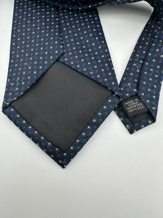 Van Heusen Blue Geometric Silk Necktie Classic Square Pattern Mens Dress Tie