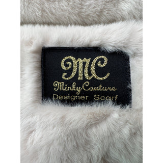 Minky Couture Women's Plush Faux Fur Designer Scarf in Blush
