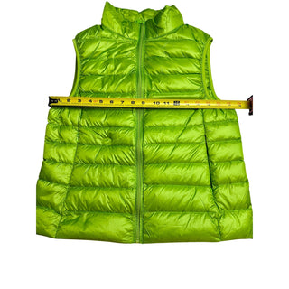 Women’s Lime Green Packable Puffer Vest Lightweight Quilted Zip Pocket