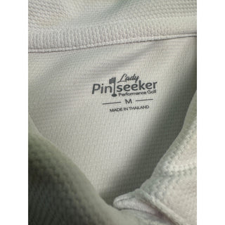 Lady Pin Seeker Performance Golf Polo Shirt Medium White