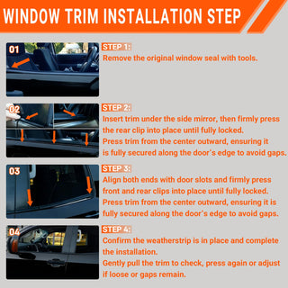 2007-2020 Toyota Tundra Double Cab Window Weatherstrip Molding Trim Seal 4PC