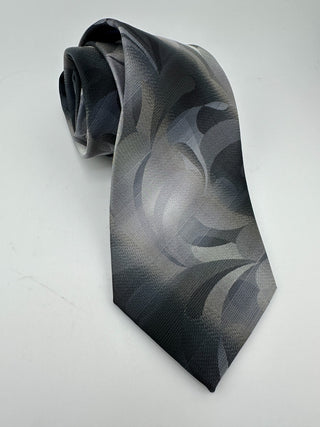 John Ashford Gray Abstract Pattern Silk Neck Tie Classic Mens Dress Tie