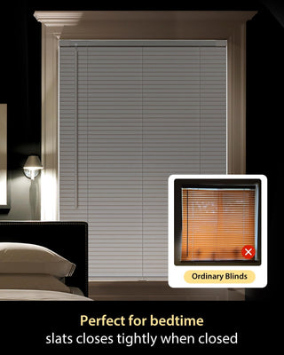 UNISHADES No Drill Cordless Mini Blinds 33.5x64 White 1" Vinyl Privacy Inside