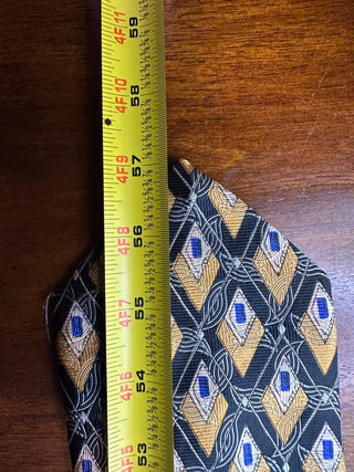 Robert Talbott Men's Geometric Pattern Silk Tie in Black and Gold