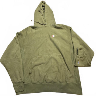 Champion Reverse Weave Olive Green Hoodie Large
