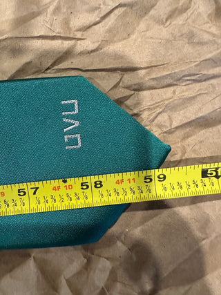 UVU The Town + Co Green Necktie Solid Logo Tip 100% Polyester