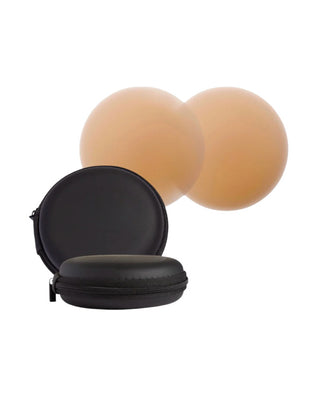 10 Pack Nipple Covers Reusable Adhesive Pasties w/ Black Zip Case Invisible Bra