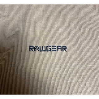 RAWGEAR Men’s Large Beige Ribbed Long Sleeve Shirt Raw Hem Gym Athletic