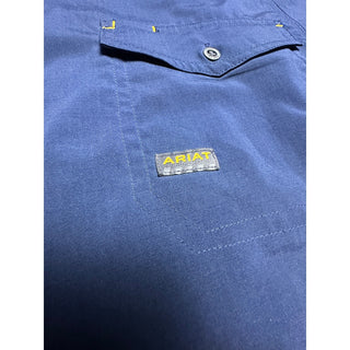 Ariat Rebar Men's Navy Short Sleeve Button-Up Work Shirt M