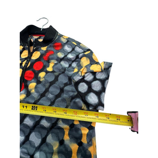 Jamie Sadock Women's Golf Polo Shirt Abstract Dot Print 1/4 Zip Short Sleeve